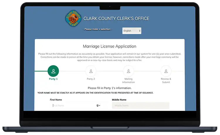 Las Vegas Marriage License Online Pre-Application